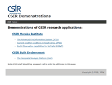 Tablet Screenshot of demo.csir.co.za
